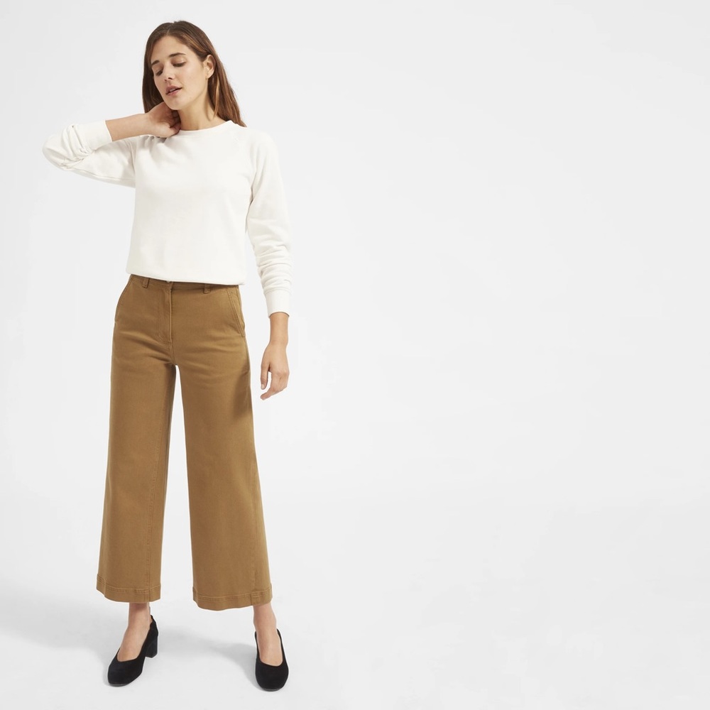 Everlane White Slim Classic French Terry Crew Bone